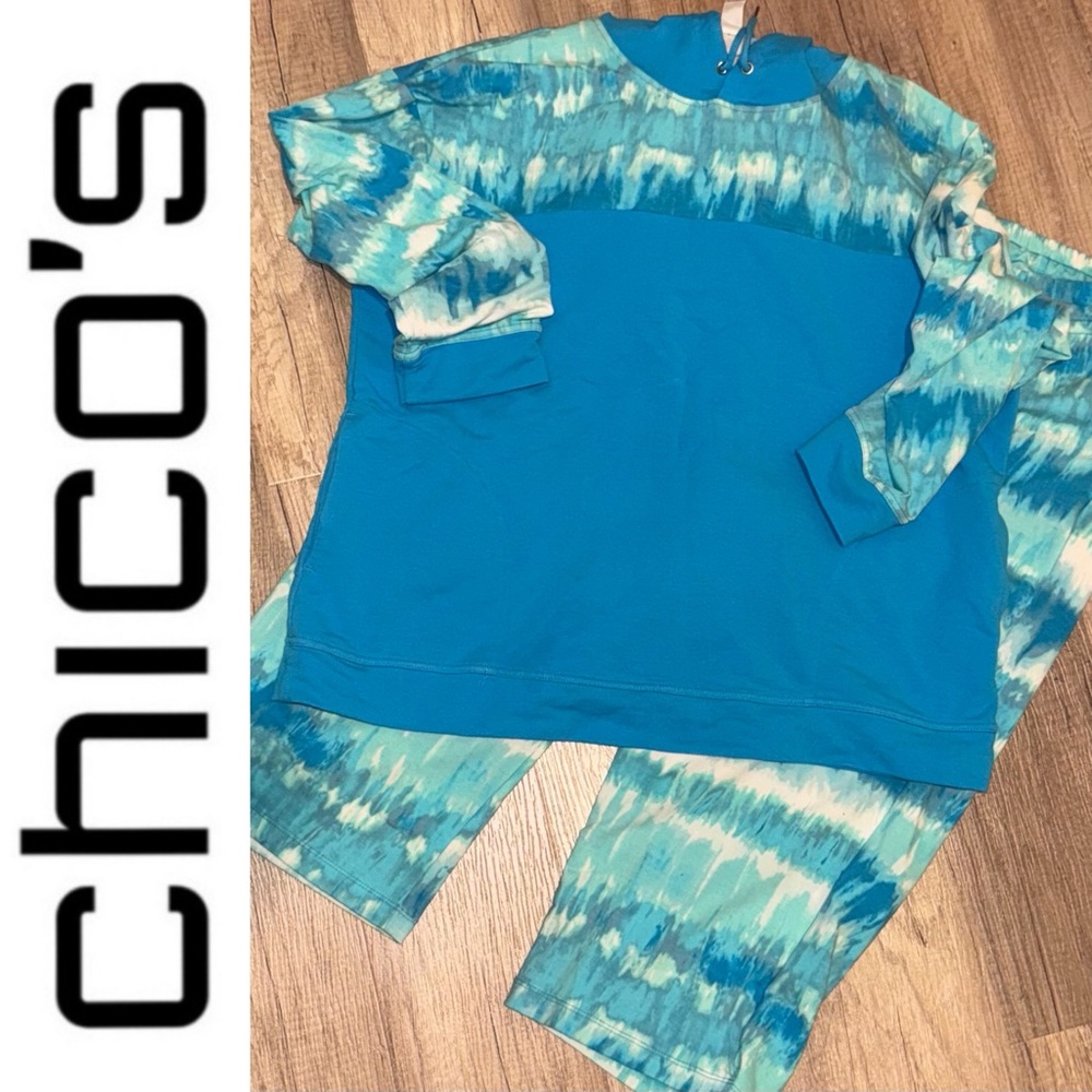 EUC Weekends by Chico's Size 3  Color Twist Tie Dye Color Block Set